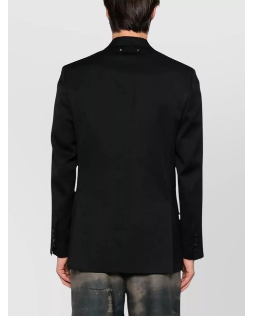 Golden Goose Deluxe Brand Blue Virgin Wool Double Breasted Coat for men