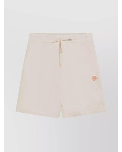 Moncler Genius White Cotton Shorts With Elastic Waistband And Back Pocket for men