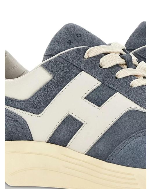 Hogan Blue Leather Low-Top Sneakers for men