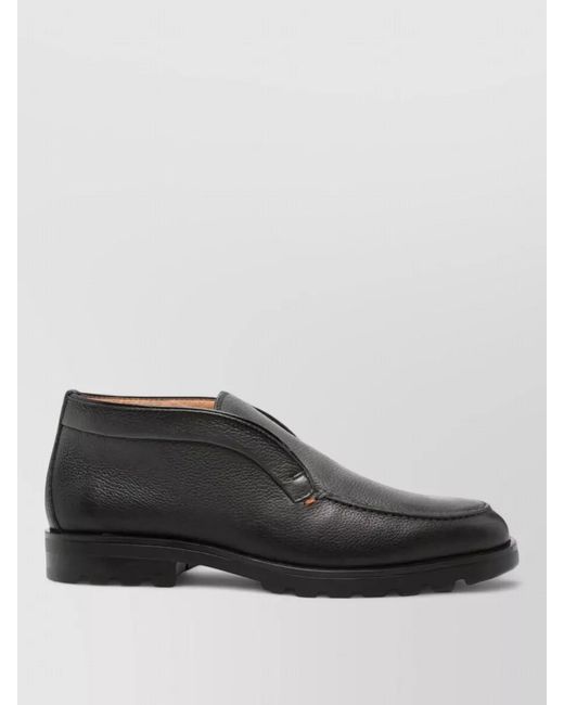 Santoni Gray Leather Loafers for men