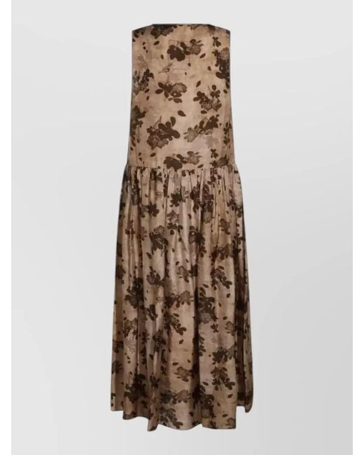 Uma Wang Natural Ardal Midi Dress Graphic Dot Print