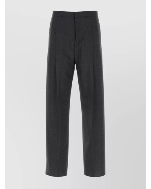 Givenchy Gray Virgin Wool Straight-Leg Trousers for men