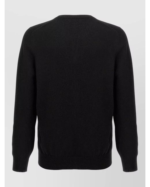 Brunello Cucinelli Black Knit Sweater Crew Neck Long Sleeves for men