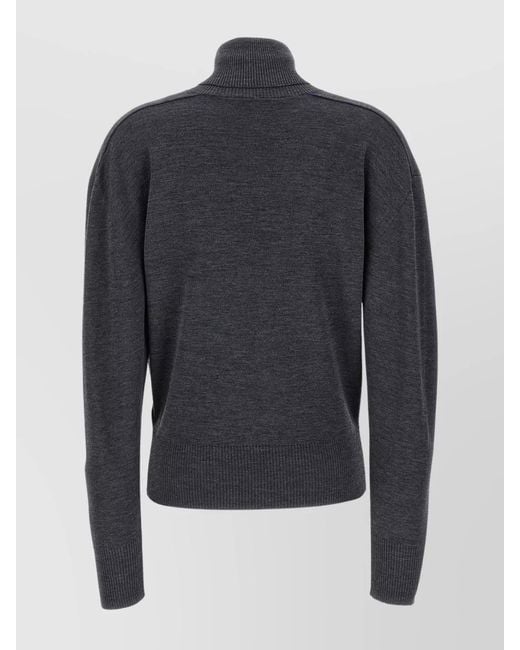 Burberry Blue High-Neck Wool Jumper