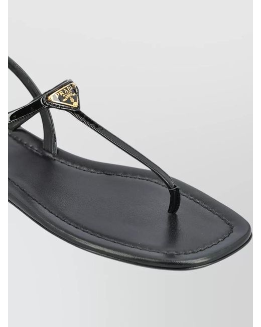 Prada Metallic Thong Sandals
