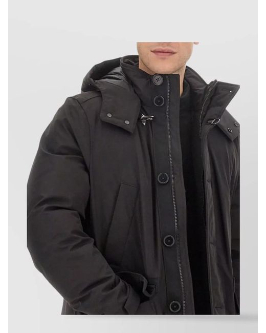 Fay Black Down Regular-Fit Padded Jacket for men