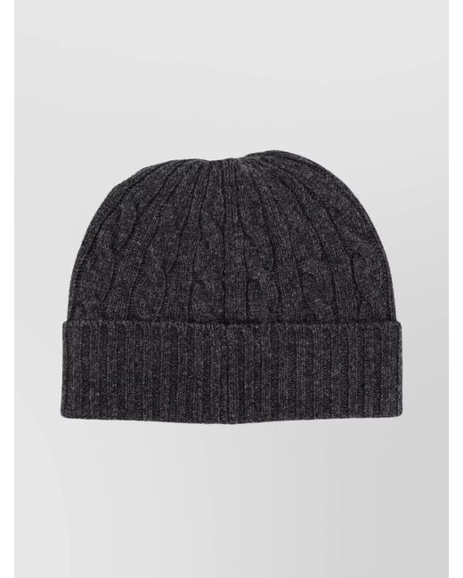 Polo Ralph Lauren Blue Cozy Cable Knit Hat With Ribbed Cuff for men