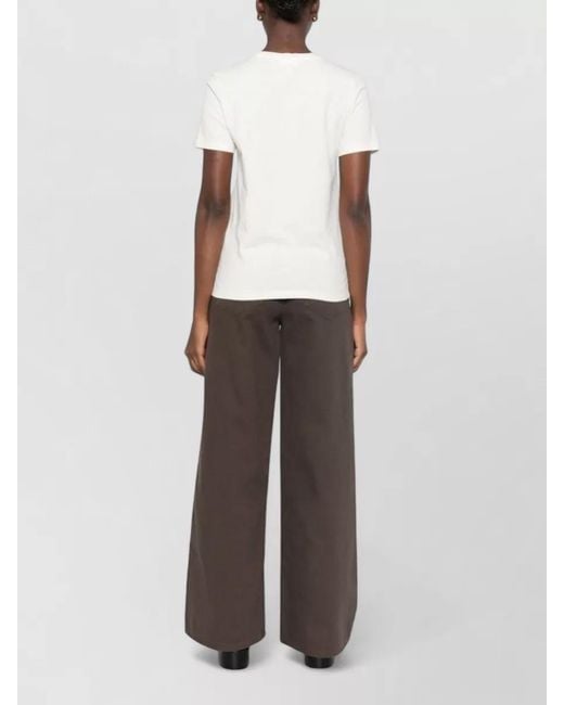 Maison Kitsuné Natural Embroidered Cotton T-Shirt