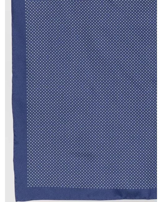 Tom Ford Blue Silk Dot-Print Pocket Square for men