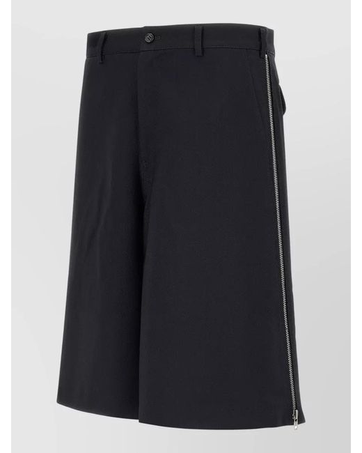 Comme des Garçons Blue Bermuda Shorts Zip Detail Belt Loops for men