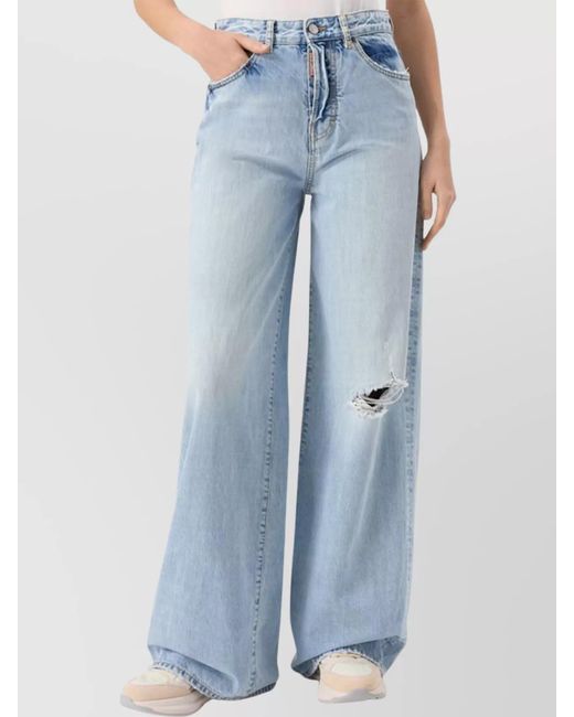 DSquared² Blue Denim Wide-Leg Trousers