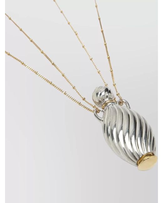 Chloé White Layered Mixed Metal Modern Statement Necklace