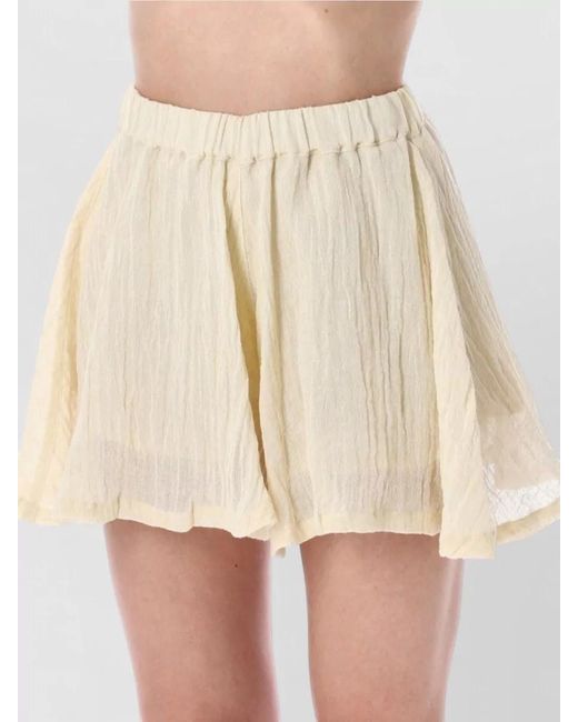 120% Lino Natural Bermuda Skirt Lightweight Flowy Design