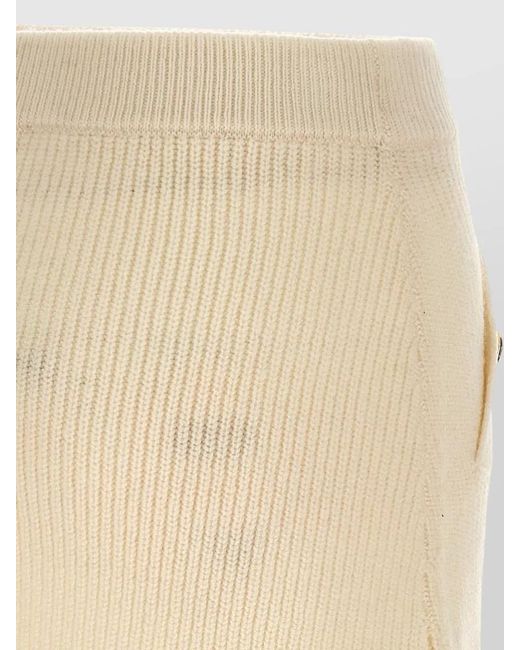 MICHAEL Michael Kors Natural Knit Mini Skirt Decorative Buttons Waistband