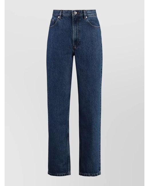 A.P.C. Blue Martin Straight Leg Jeans Five Pocket Design for men
