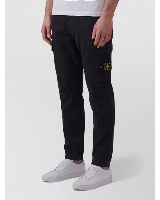 Stone Island Blue Organic Cotton Cargo Pants Tapered Fit for men