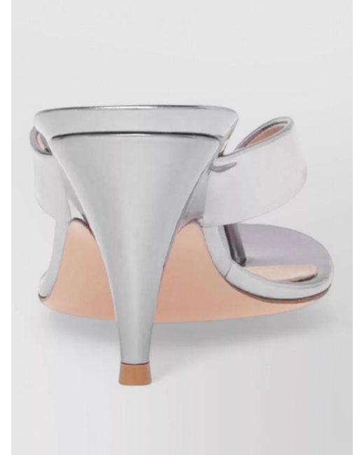 Gianvito Rossi Pink Sofia Thong Metallic Leather Heel Sandals