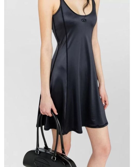 DIESEL Blue Stretch Mini Flared Dress