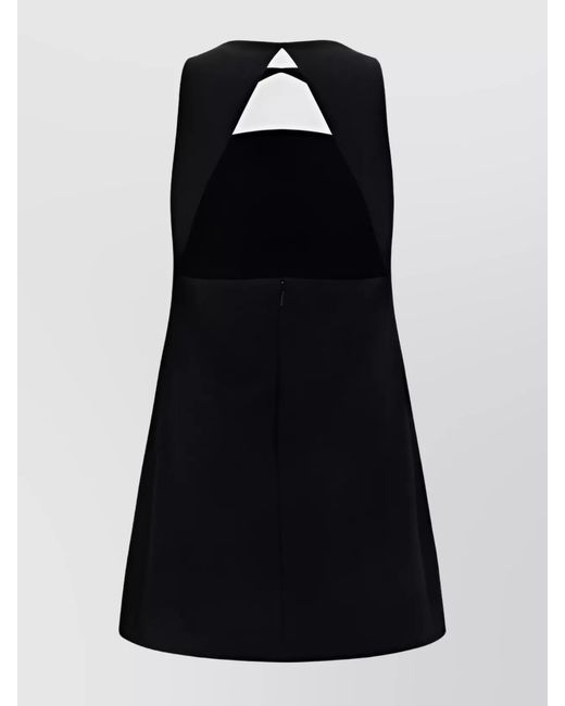 Versace Black Cutout Sleeveless Square Neck Knee-Length Dress