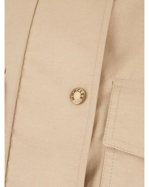 Moncler Natural Carex Hooded Cotton Blend Jacket