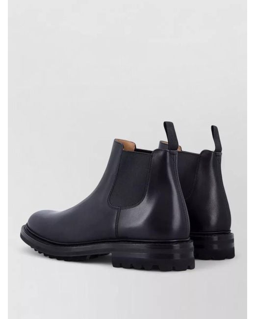 Church's Blue Mccarthy Ankle Boot Elastic Panels Pull Tab for men