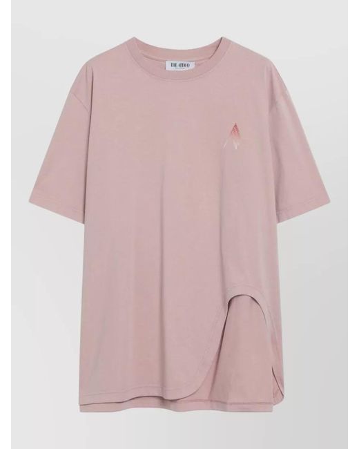 The Attico Pink Back Print T Shirt Asymmetric Hem