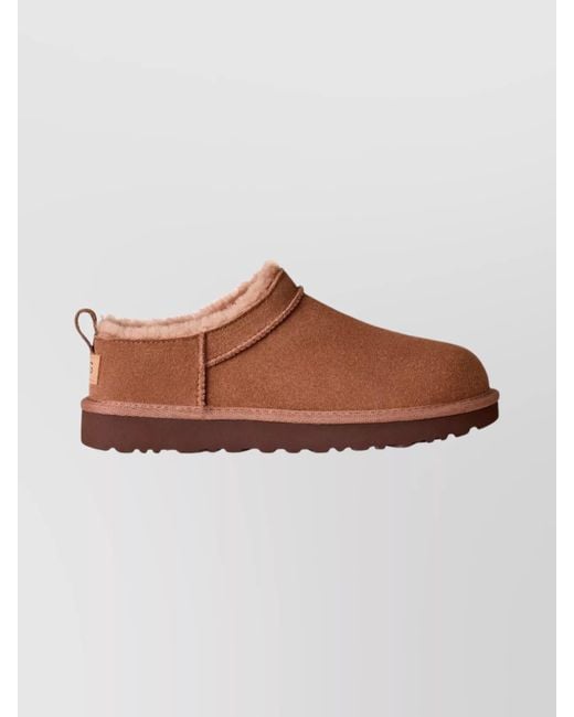 Ugg Brown Leather Slip-On Sneakers