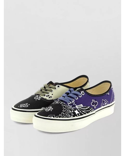 Vans Blue Bandana Print Canvas Low Top Sneakers Rubber Sole for men
