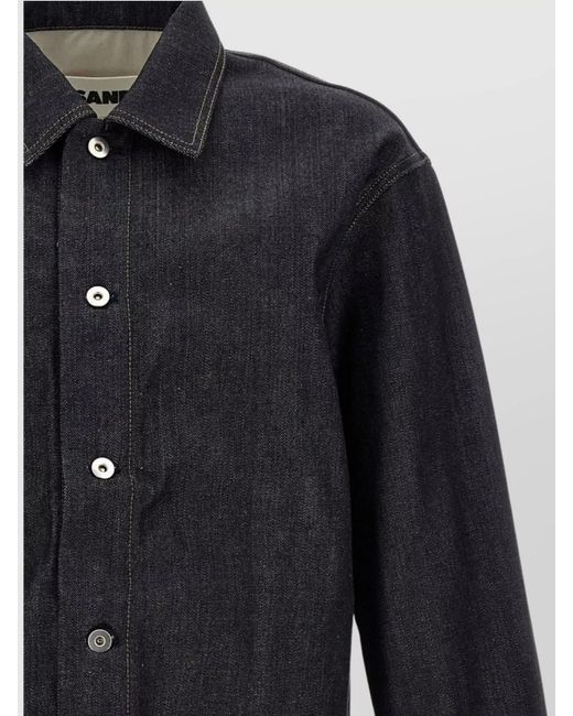 Jil Sander Blue Denim Long-Sleeve Shirt for men