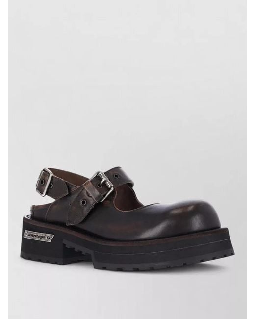Balenciaga Black Sandals Open Toe Chunky Sole Sling Back