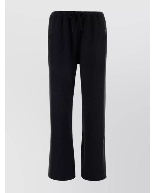 Alexander Wang Blue Cotton Relaxed-Fit Wide-Leg Sweatpants