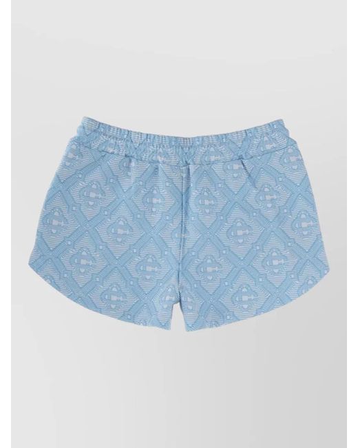 Casablanca Blue Shorts Featuring Graphic All Over Pattern