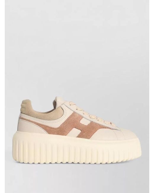 Hogan Natural Leather Low-Top Sneakers