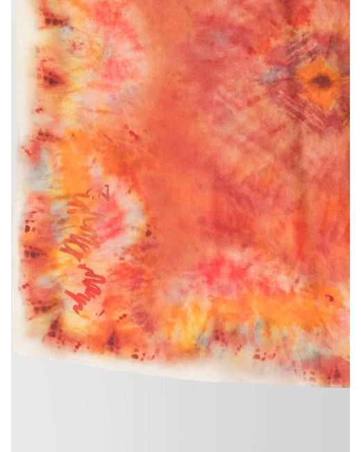 Zimmermann Orange Silk Foulard Tie Dye Square Design
