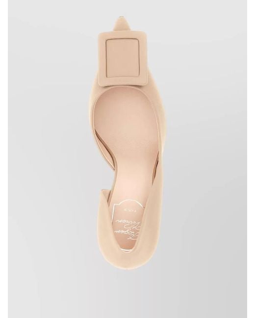 Roger Vivier Pink City Buckle Pointed Toe Pumps