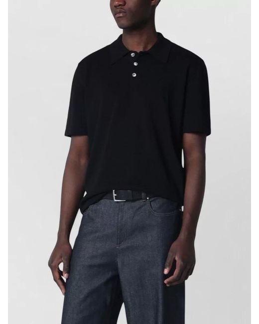 A.P.C. Blue Cotton Knit Polo Shirt for men