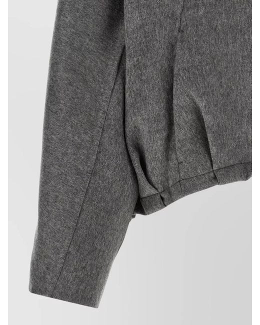 Brunello Cucinelli Gray Cropped Wool Jacket Drawstring Hem