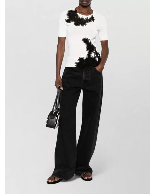 Ermanno Scervino White Embroidered Appliqué Short-Sleeve T-Shirt