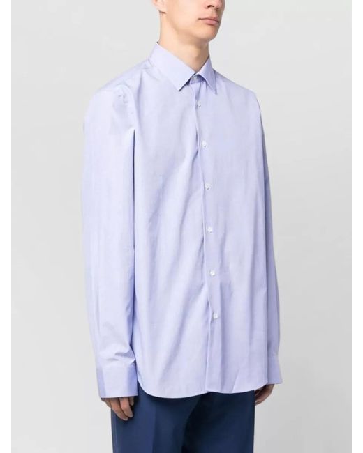Paul Smith Blue Tailored Fit Shirt Button Collar for men