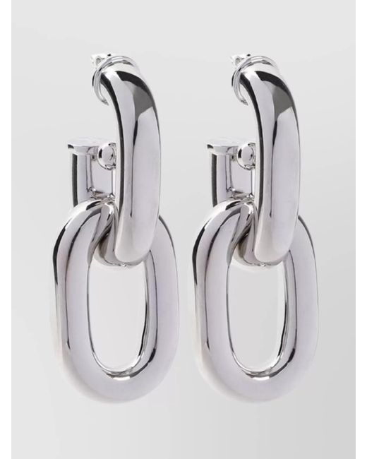 Rabanne Gray Brass Double Hoop Earrings