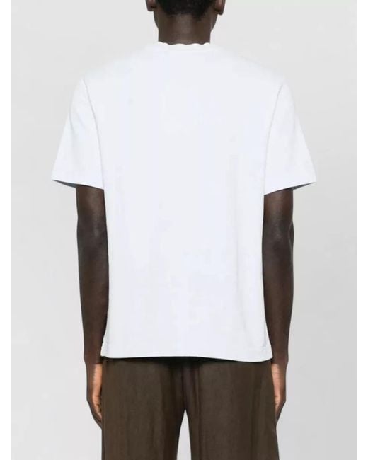 Jacquemus White Gros Grain Crew Neck Short Sleeves Shirt for men