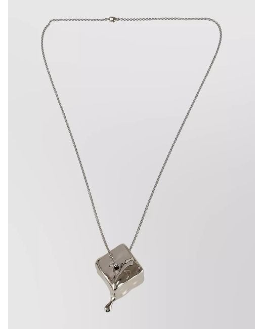 Rabanne White Chain Necklace Pendant Fine Link Design