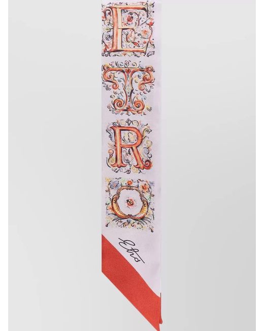 Etro White Silk Paisley-Print Bandeau Scarf