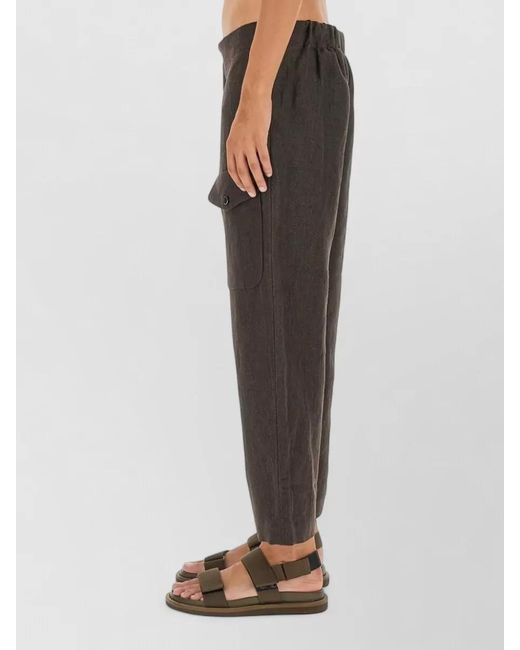 Uma Wang Natural Cropped Pants Elastic Waist Regular Fit for men