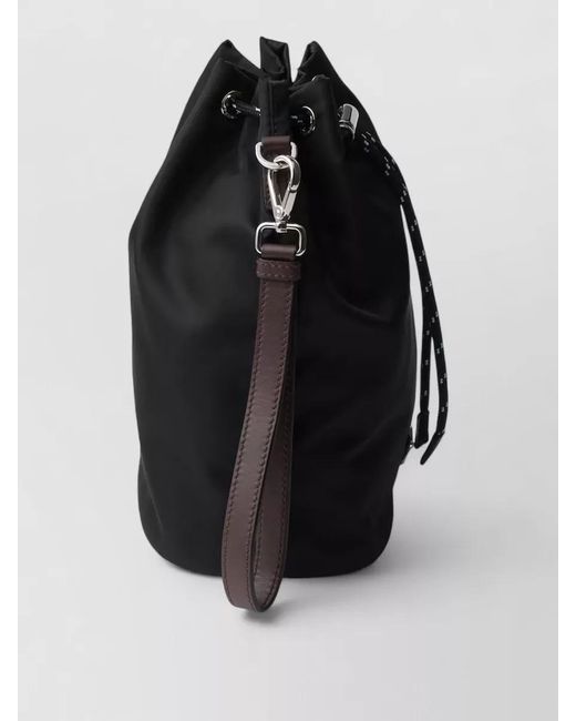 Prada Black Clutch Bag Adjustable Strap Metal Eyelets