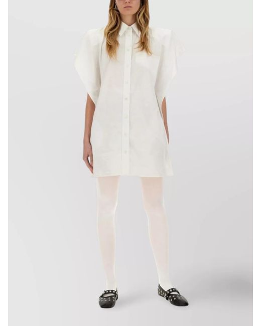 Stella McCartney White Cotton Poplin Mini Dress