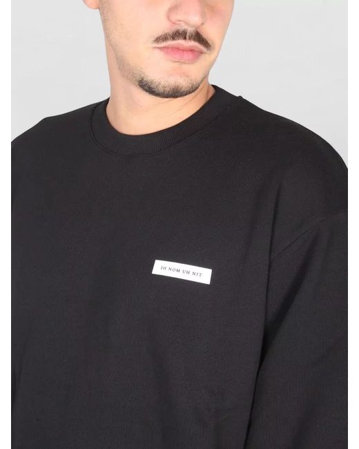 Ih Nom Uh Nit Black Logo-Print Crewneck Sweatshirt for men