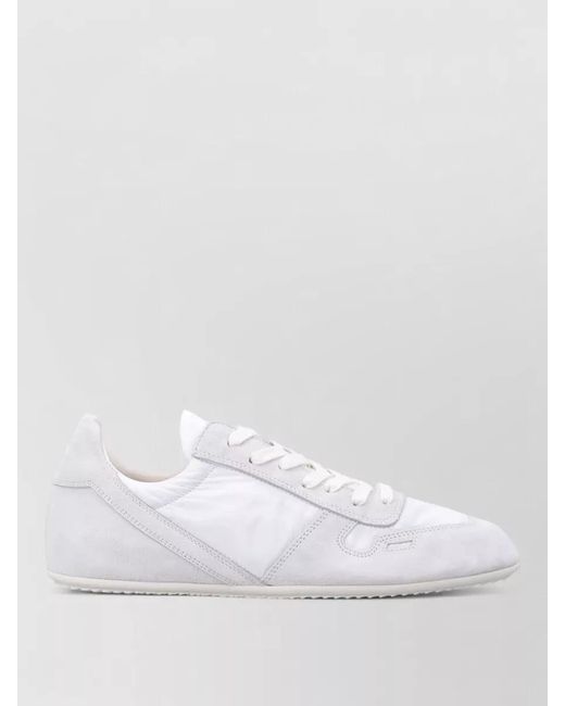 Rick Owens White Leather Low-Top Sneakers for men