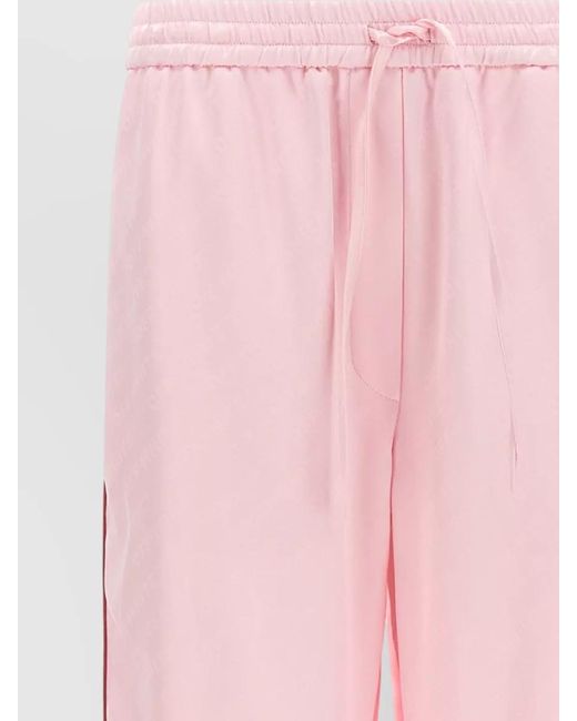 Off-White c/o Virgil Abloh Pink Jacquard Satin Flared Trousers