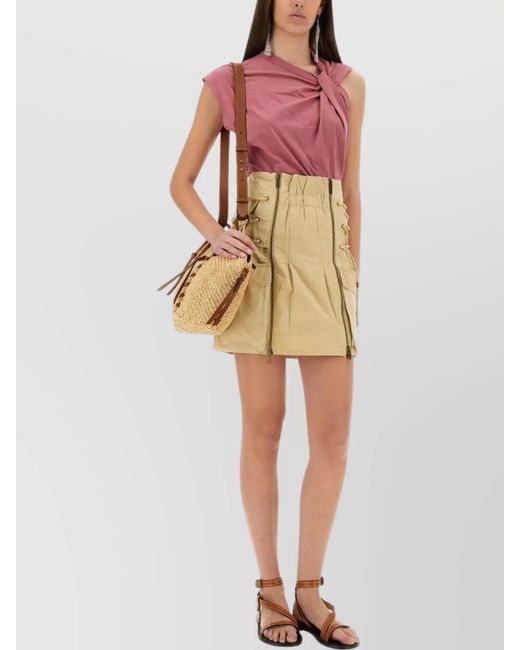 Isabel Marant Yellow Cotton High-Rise Mini Skirt
